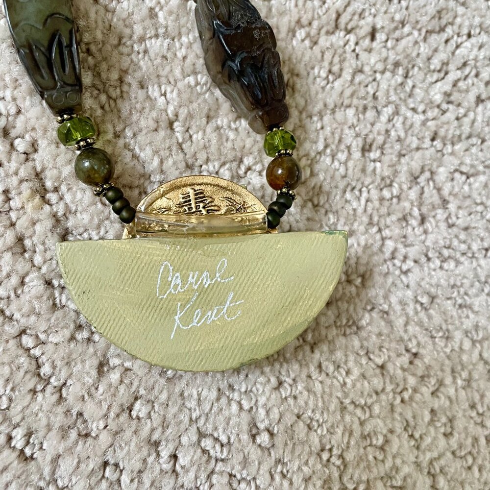Wearable Art! Handmade Original Carol Kent Necklace and Earrings Set - Picture 13 of 15